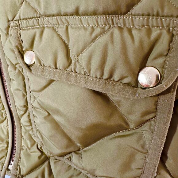 J.CREW Excursion‎ Olive Green Quilted Down Vest Womans Size XS - Picture 7 of 10